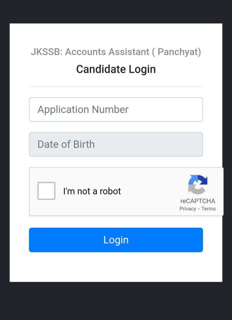 JKSSB Account Assistant Admit Card Download 2020