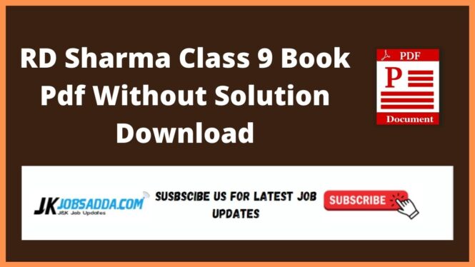 RD Sharma Class 9 Book Pdf Without Solution Download