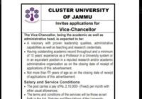 Recruitment in Cluster University of Jammu