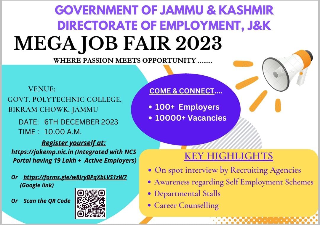 Jammu Govt Mega Job Fair
