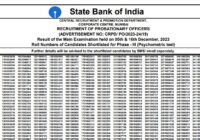 SBI PO Main Exam Result Released: 2000 Post