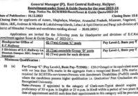 Eastern Railway Job Recruitment 2024