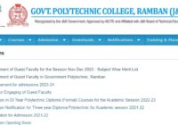 Govt. Polytechnic Ramban Job Recruitment