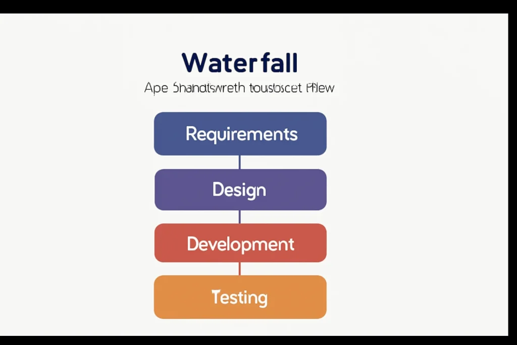 Waterfall app development process flow
