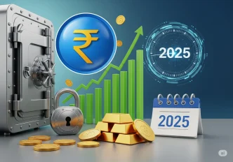 Stacks of gold coins representing best fixed deposit in India 2025