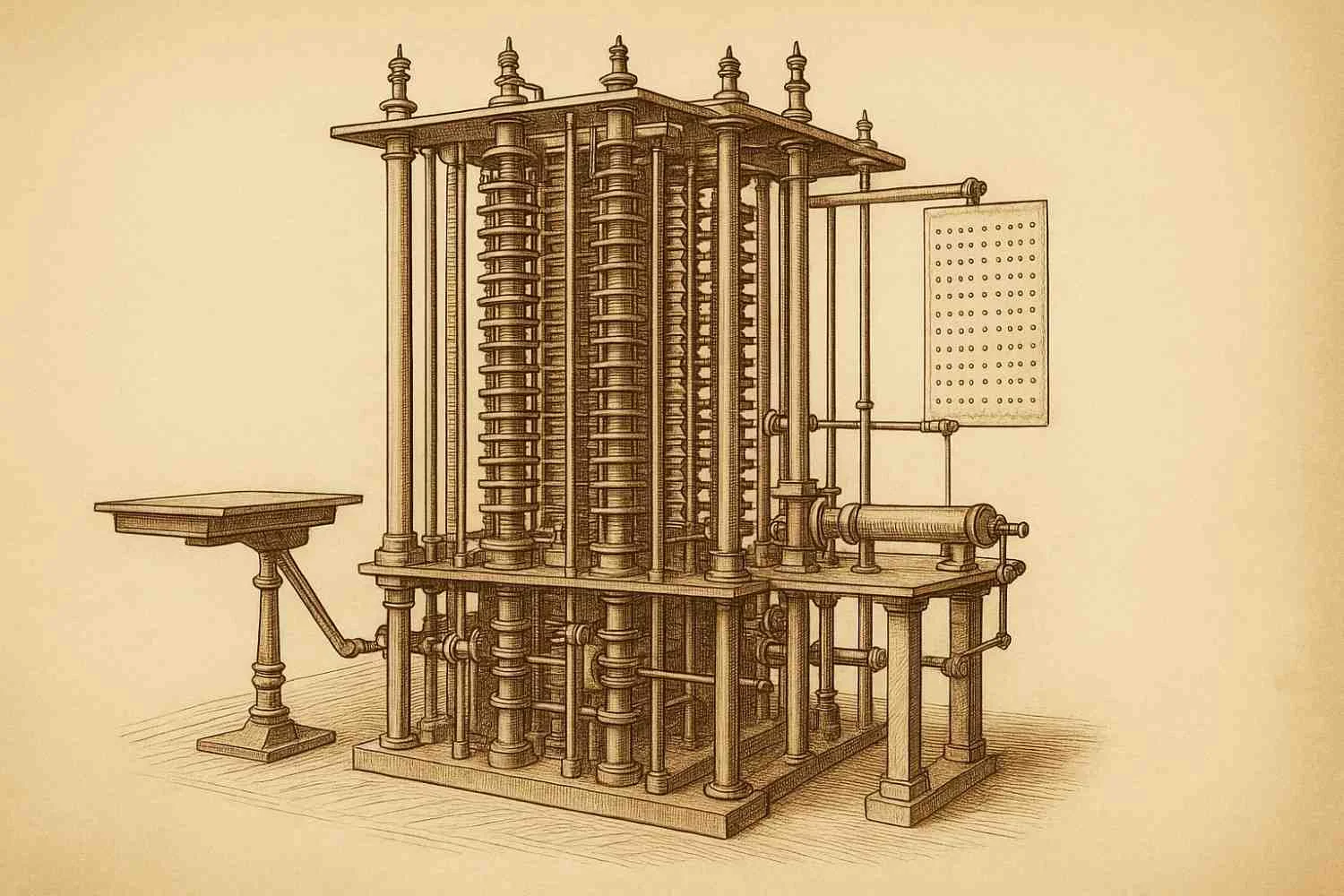 19th-century mechanical computer design by Charles Babba