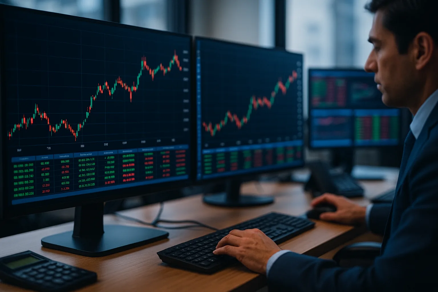 Sensex and Nifty index trend on a digital screen