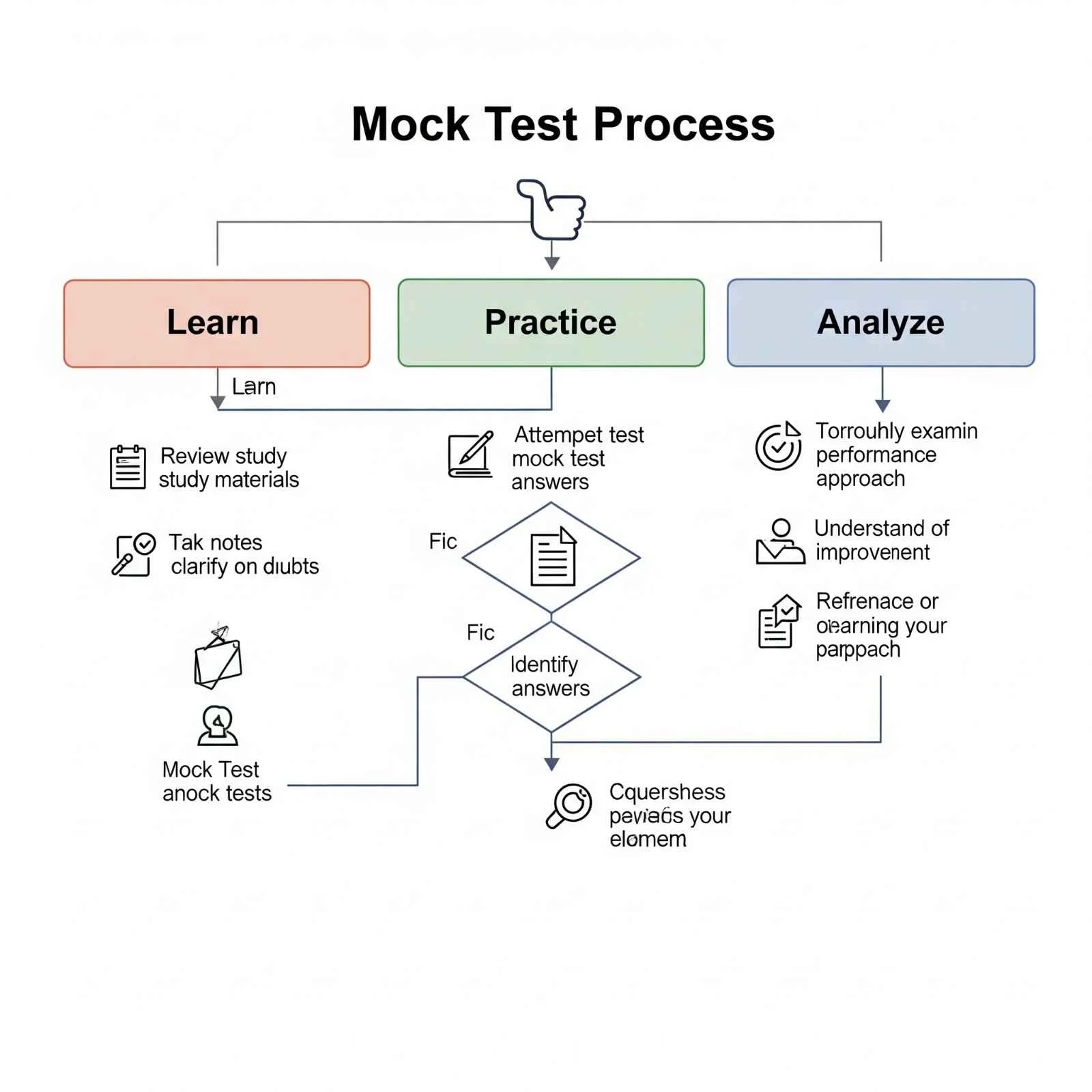 Mock Test Flowchart: Learn Practice Analyze