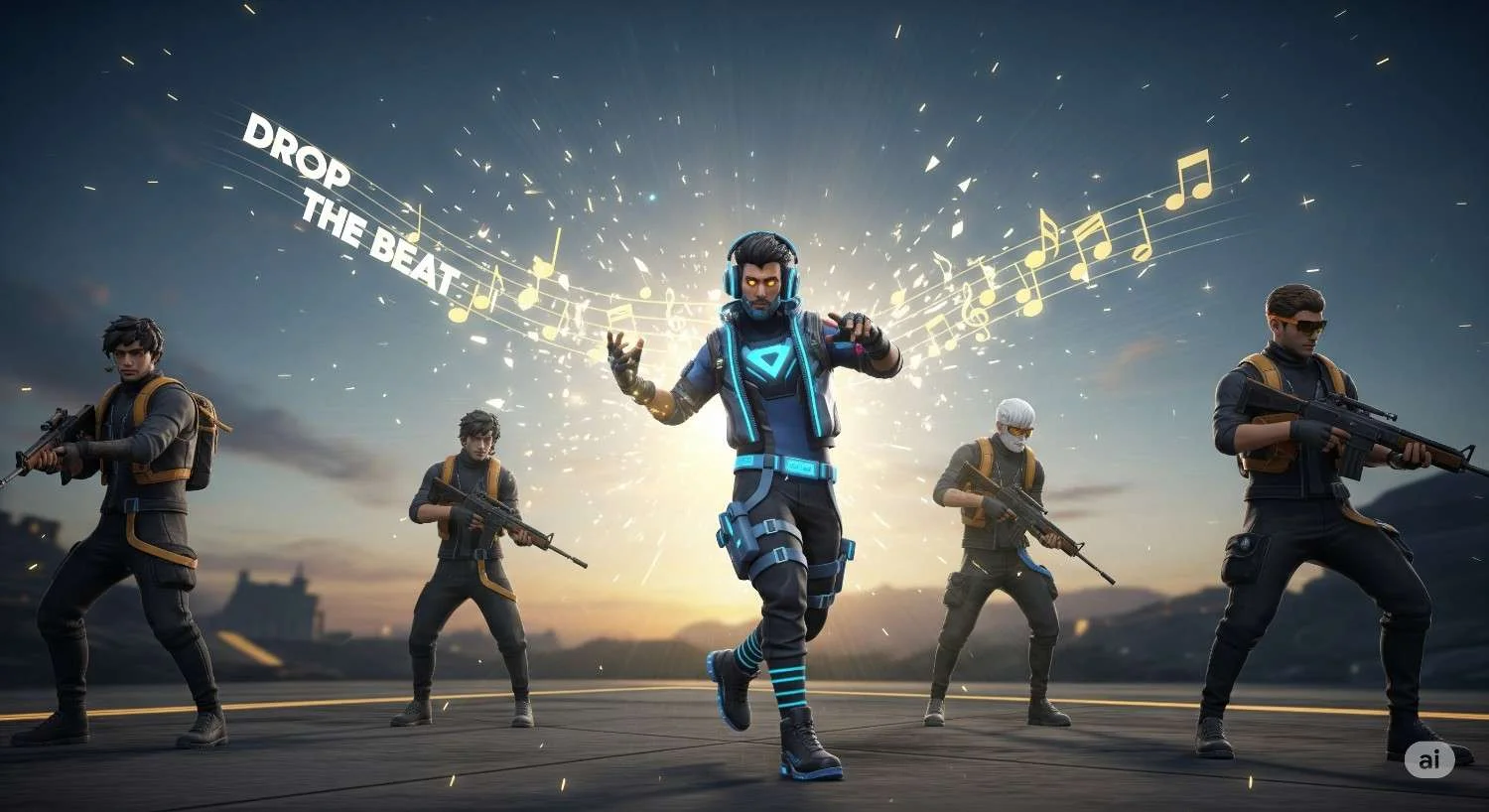 Squad gameplay featuring DJ Alok in action